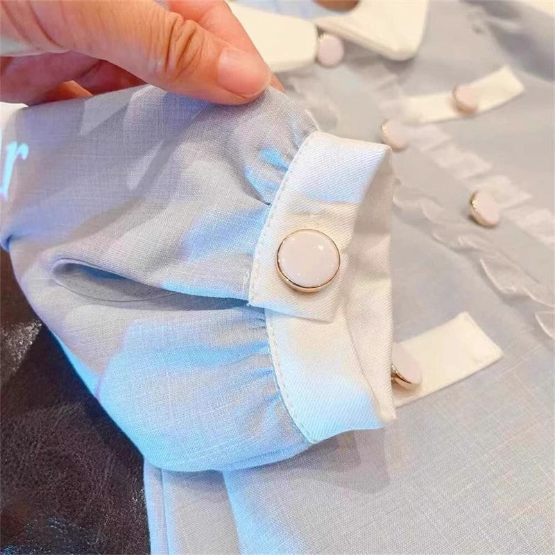 Rochie cu detalii Evira Albastru Deschis
