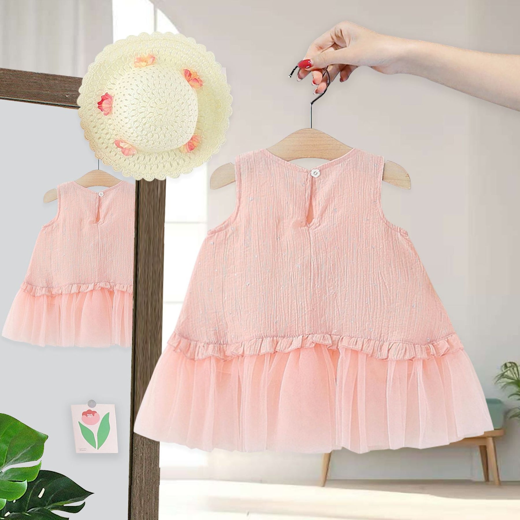 Rochie cu palarie Minelio Roz