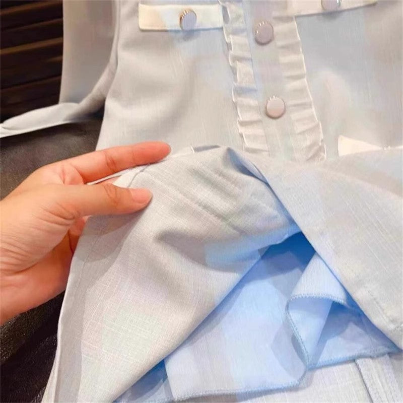 Rochie cu detalii Evira Albastru Deschis