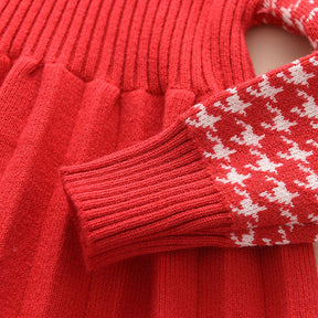 Rochie tricotata a részletekkel Vesana Rosu