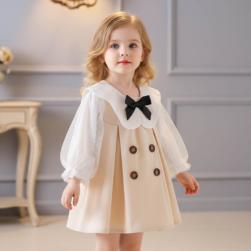Rochie cu detalii Asna Crem