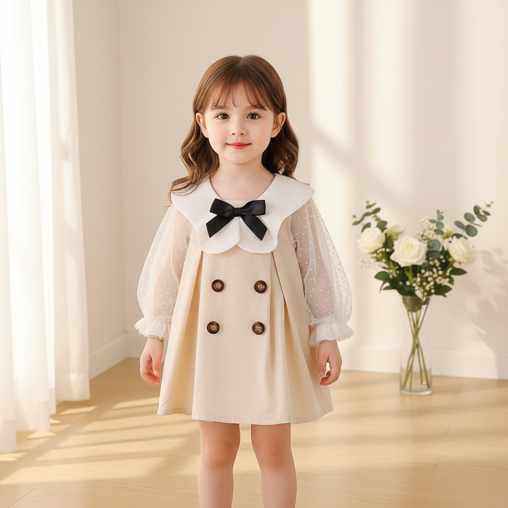 Rochie cu detalii Asna Crem
