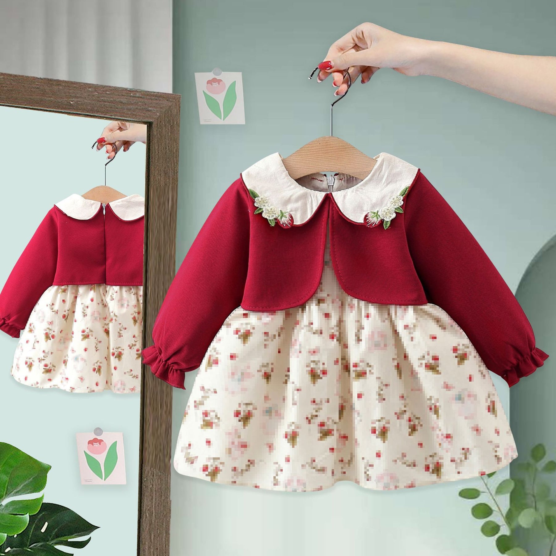 Rochie cu detalii Isra Rosu