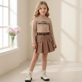 Set din doua piese Mini Influencer Maro