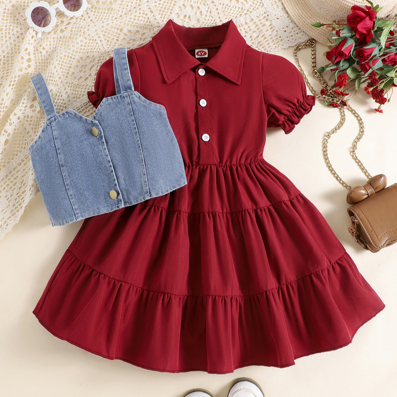 Rochie tip camasa cu vesta Jane Visiuniu