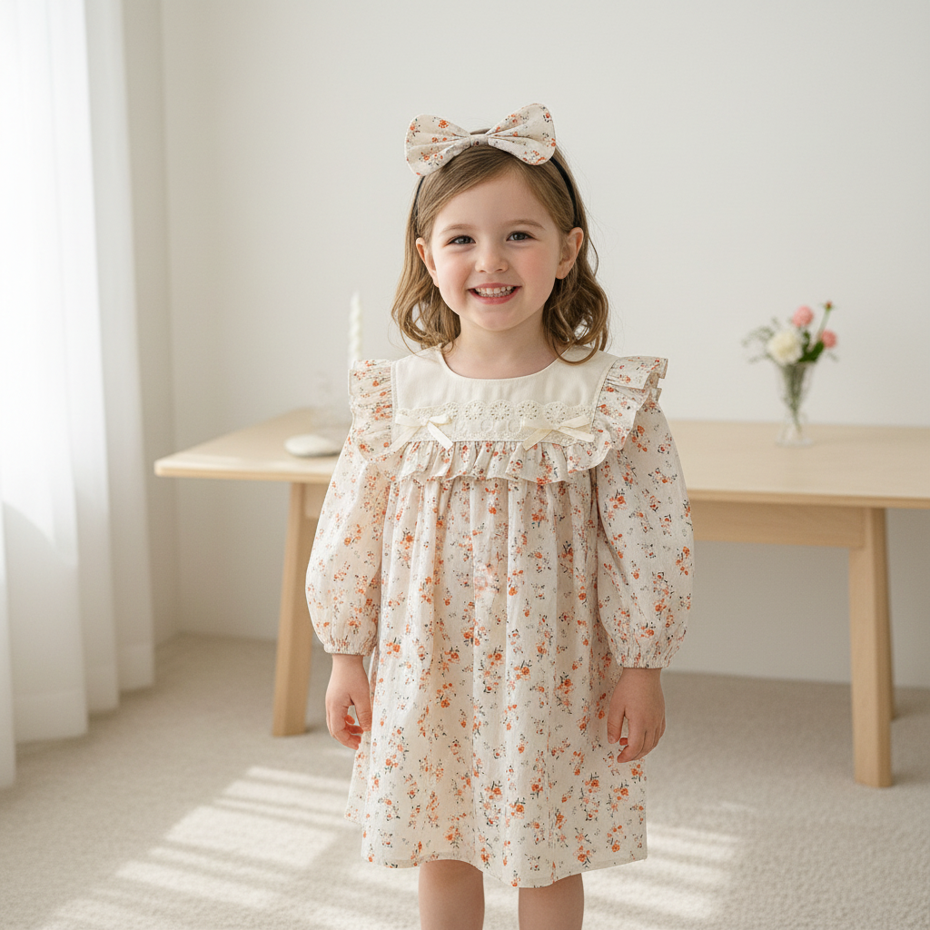Rochie cu cordeluta Lonyra Crem