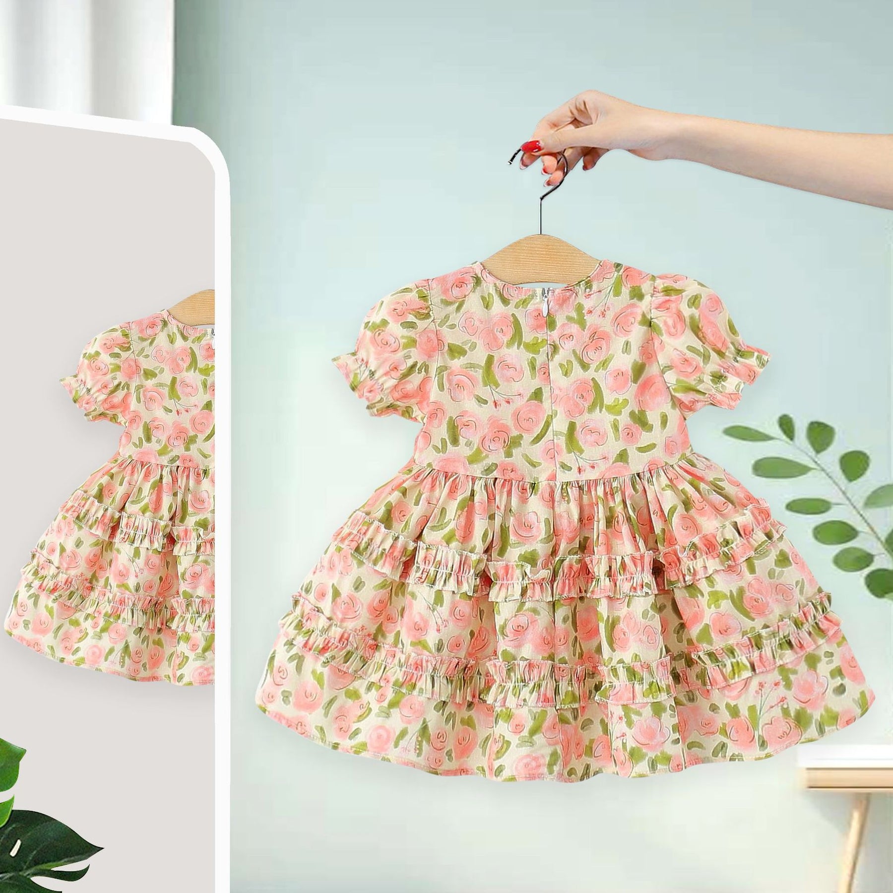 Rochie cu detalii Selmira Roz