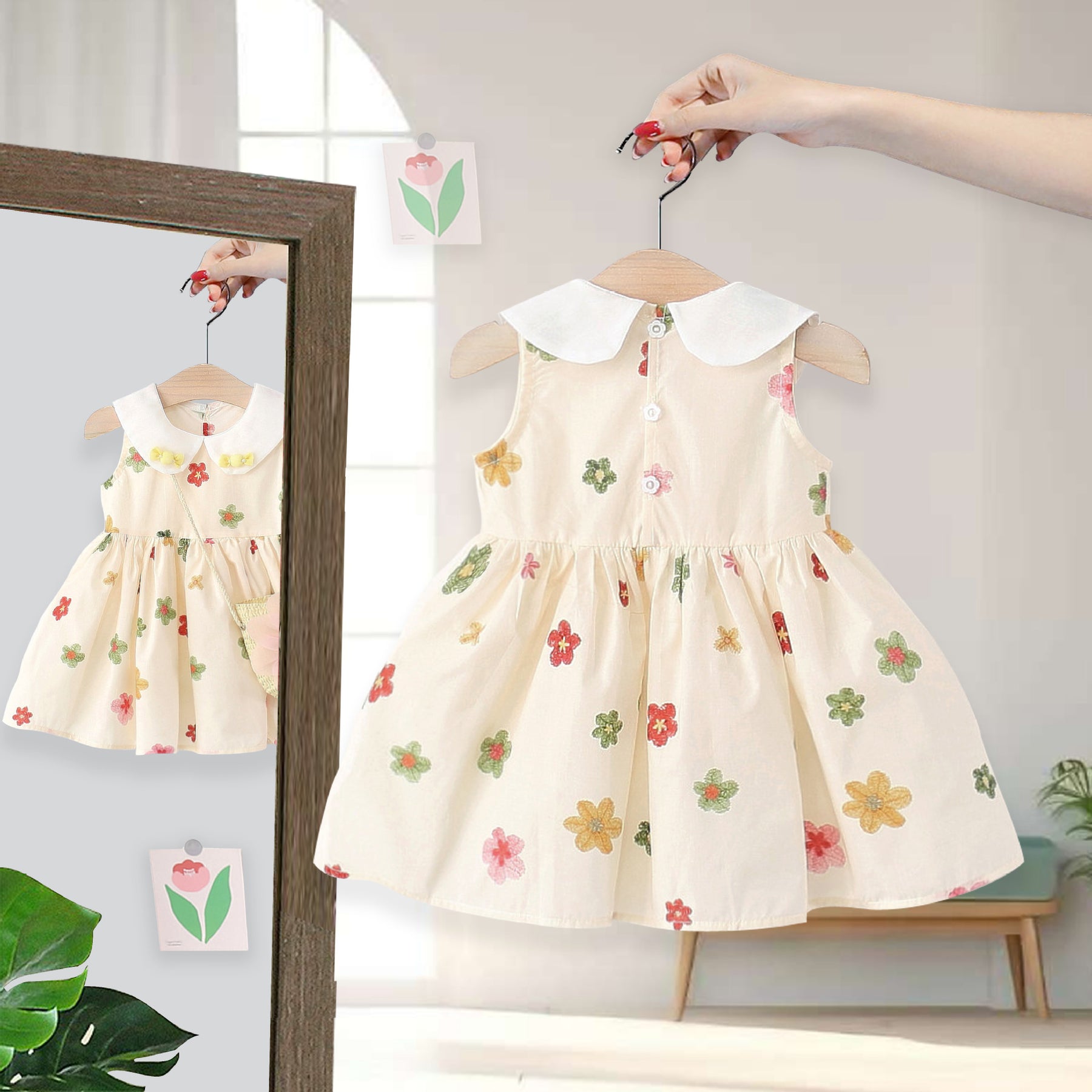 Rochie cu posetuta Lumio Crem
