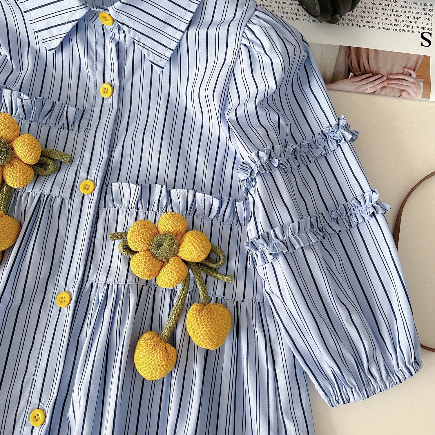 Rochie cu detalii Serty Albastru