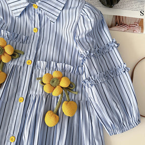 Rochie cu detalii Serty Albastru