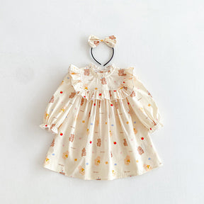 Rochie cu cordeluta Lelora Crem