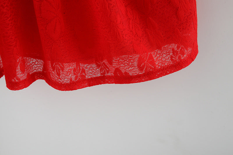 Rochie cu cordeluta Solmia Rosu