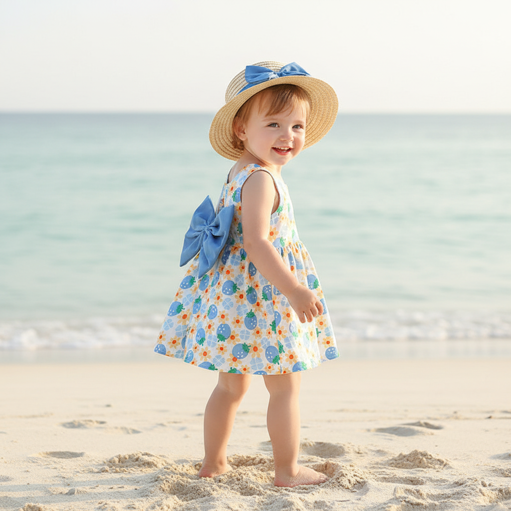 Rochie cu palarie Eviza Albastru