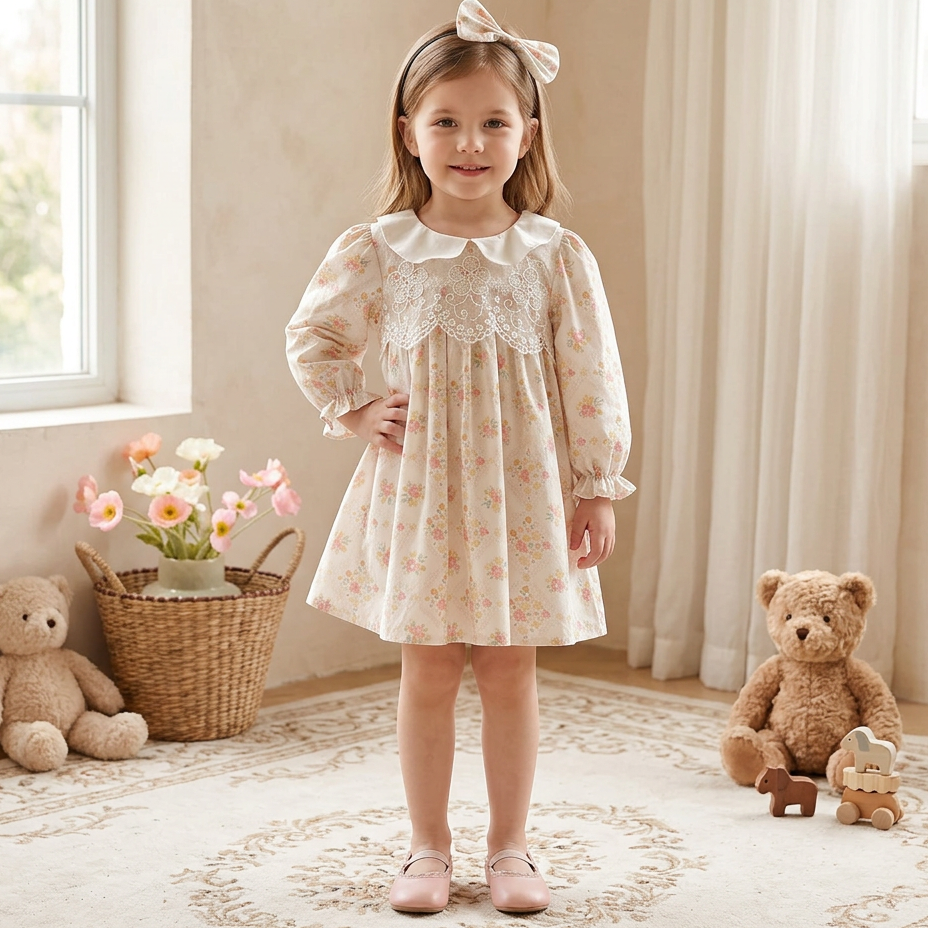 Rochie cu cordeluta Vilna Crem