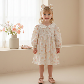 Rochie cu cordeluta Vilna Crem