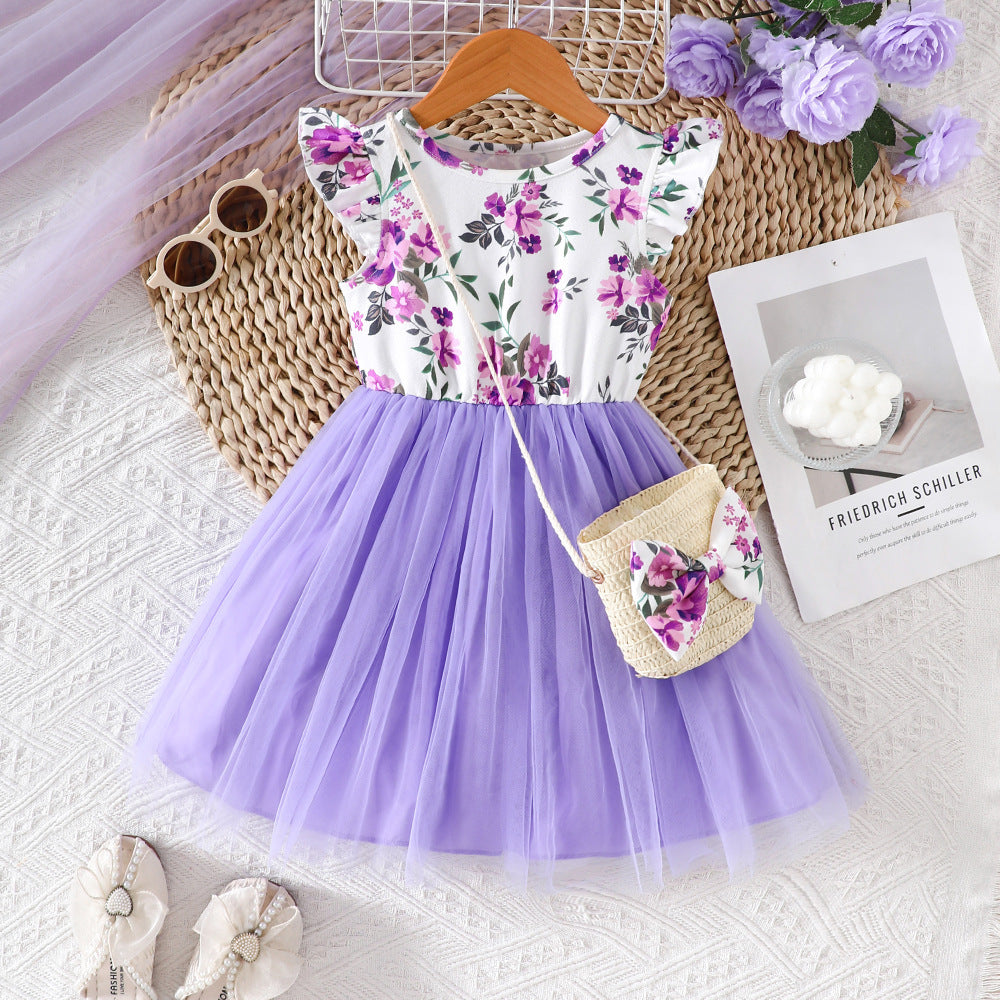 Rochie cu posetuta Harpa Mov