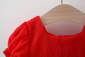 Rochie cu cordeluta Solmia Rosu