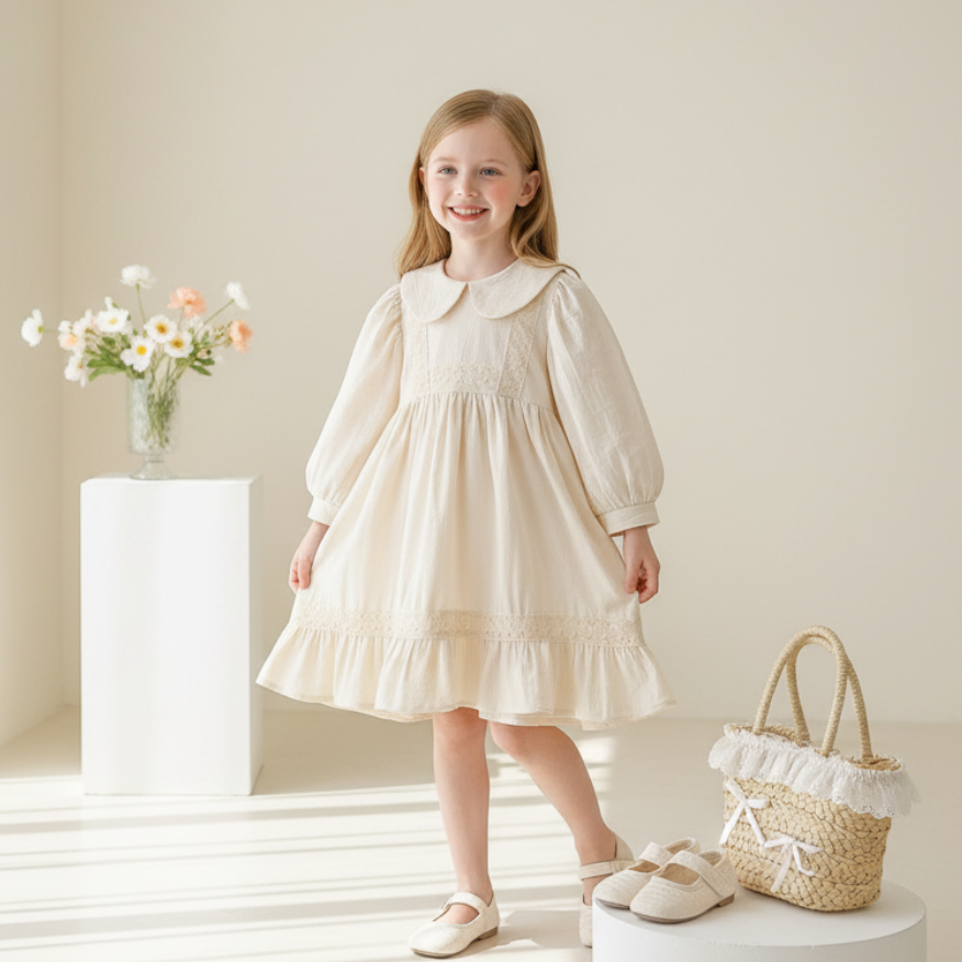 Rochie cu detalii Mia Crem