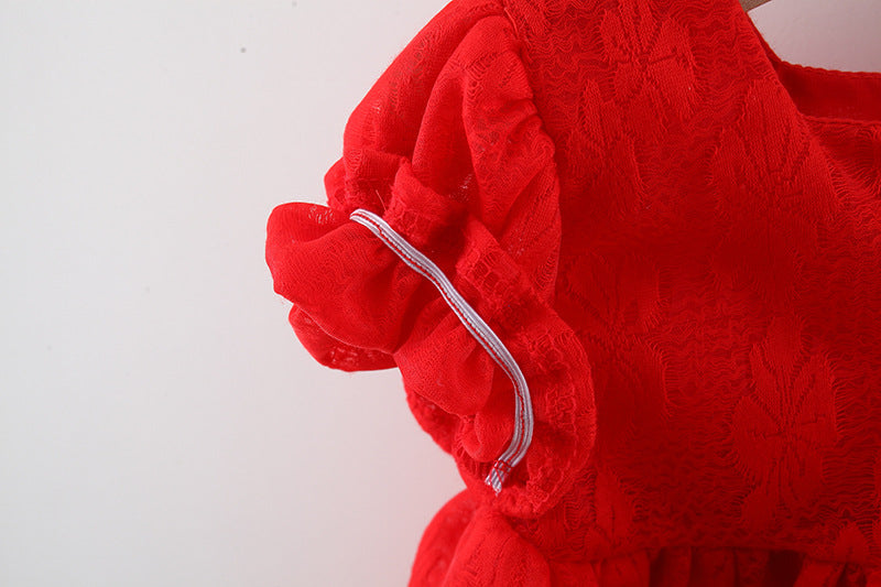 Rochie cu cordeluta Solmia Rosu