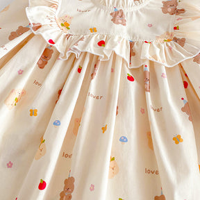 Rochie cu cordeluta Lelora Crem