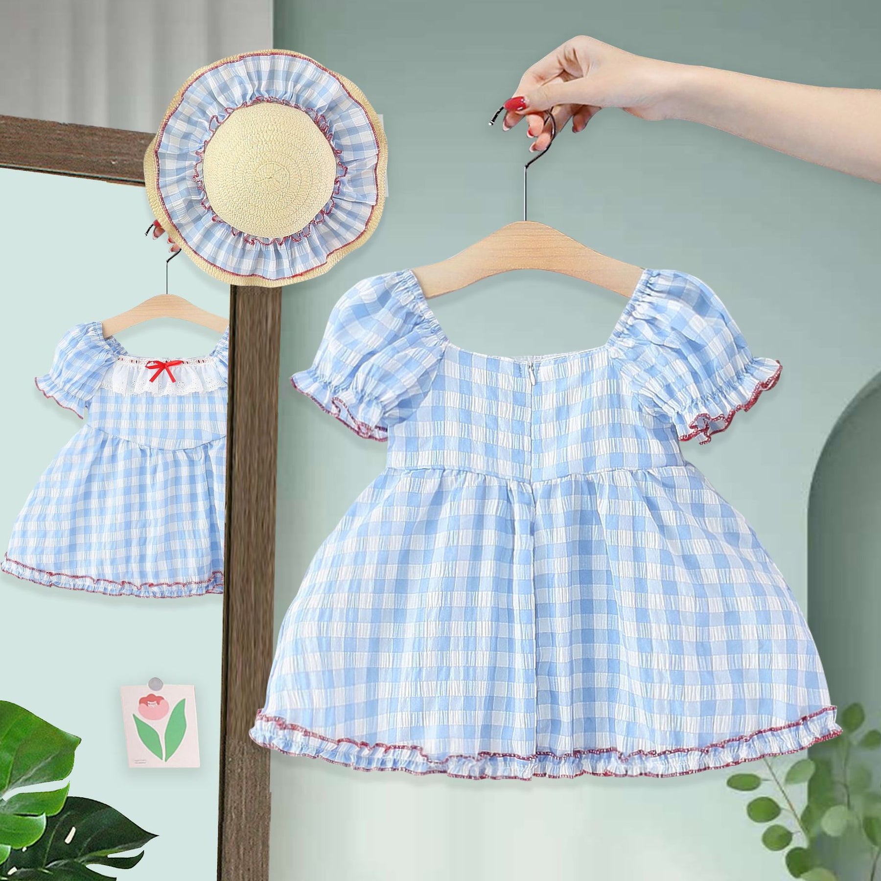 Rochie cu palarie Evria Albastru
