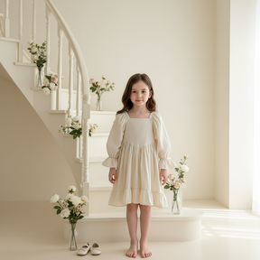 Rochie cu detalii Leeya Crem