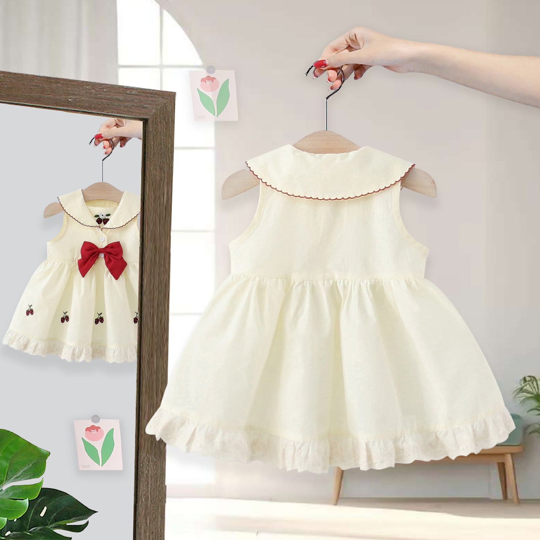 Rochie cu detalii Naery Crem
