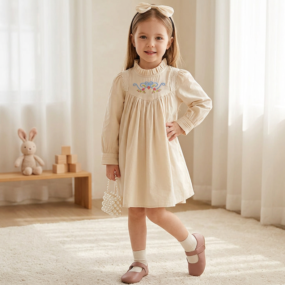 Rochie cu cordeluta Idina Crem