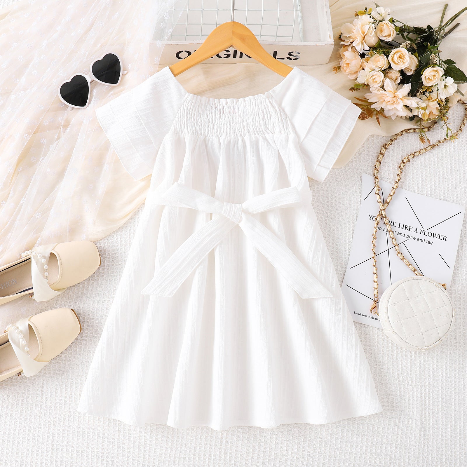 Rochie cu detalii Solmira Alb