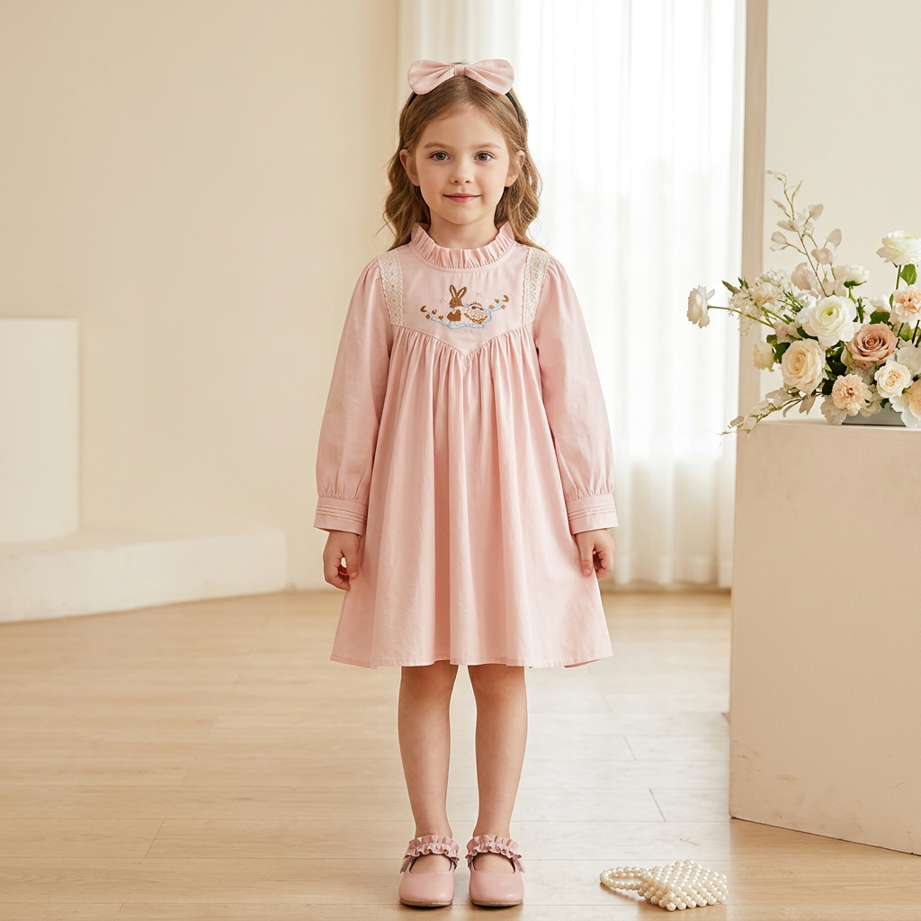 Rochie cu cordeluta Renara Roz