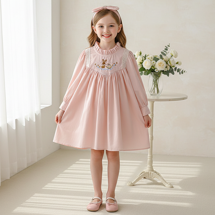 Rochie cu cordeluta Renara Roz