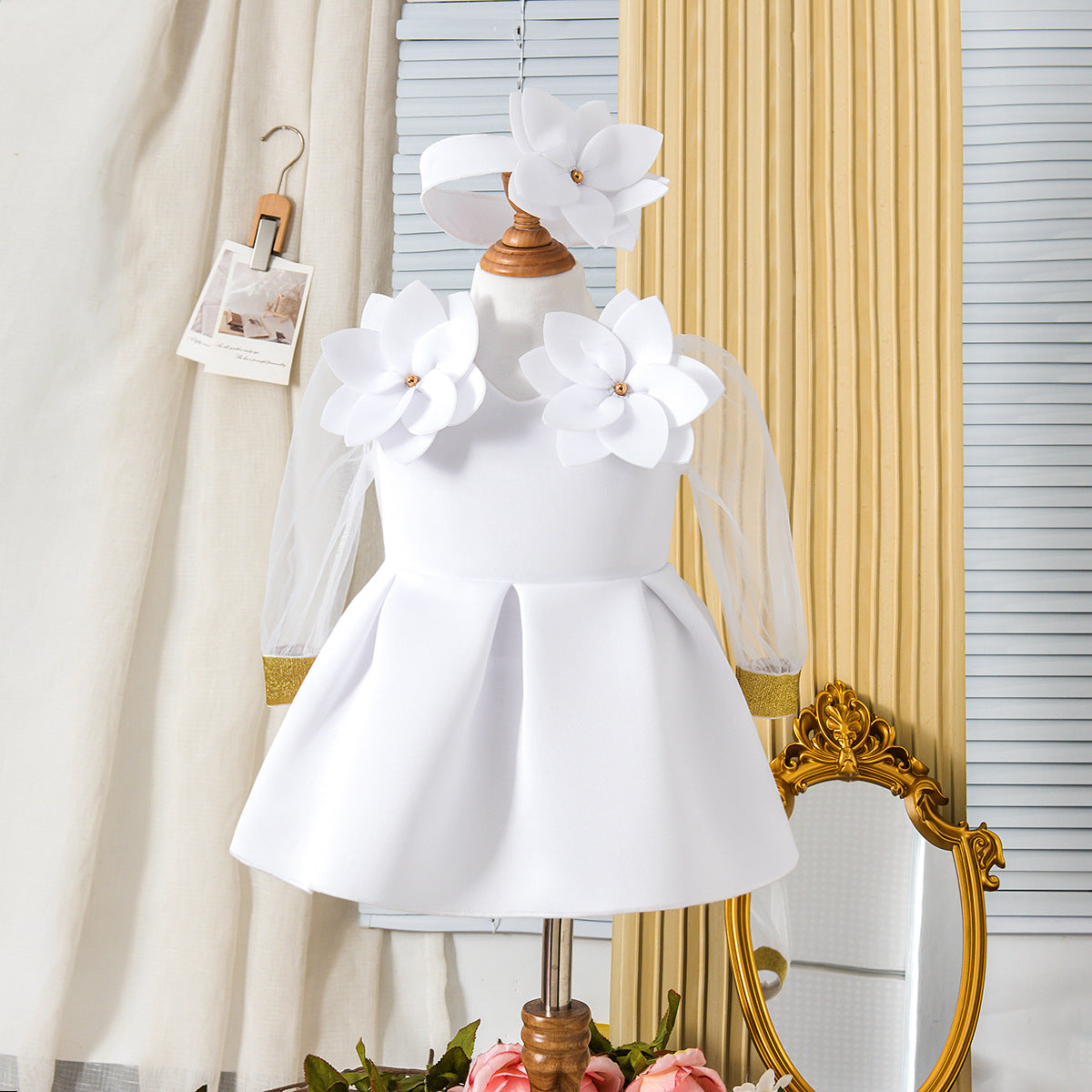Rochie cu bentita Jocelyn Alb