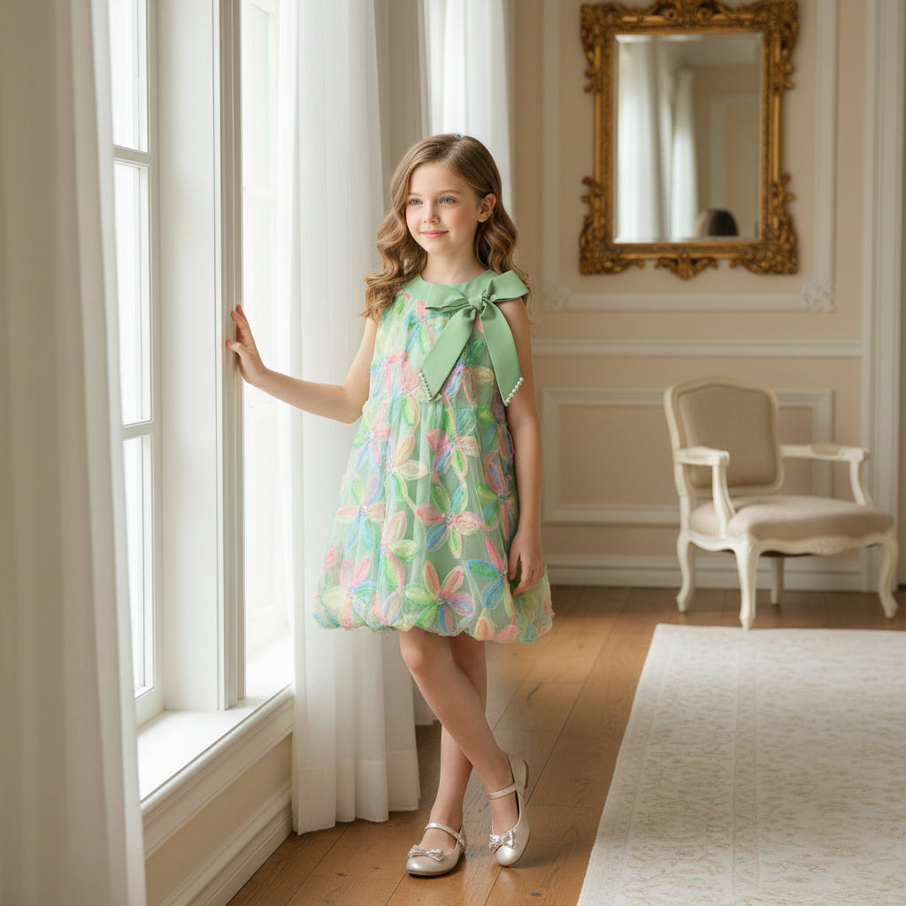 Rochie cu fundita Jone Verde