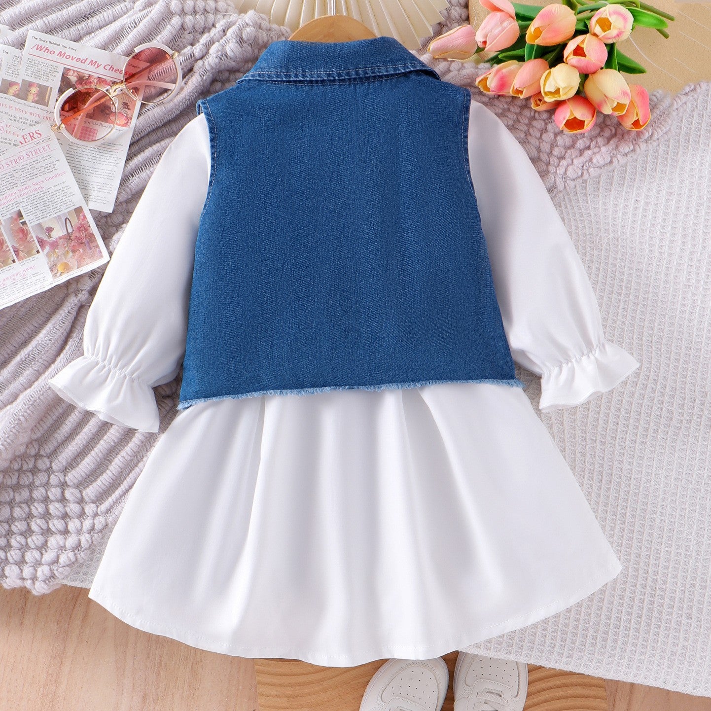 Rochie tip camasa cu vesta detasabila Melsina