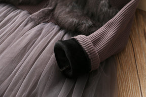 Rochie plusata pe interior Rayna Gri