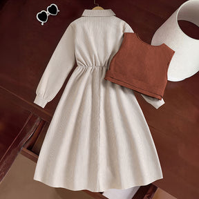 Rochie  cu vesta Edona Crem