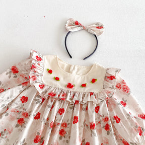 Rochie cu cordeluta Ikena Rosu