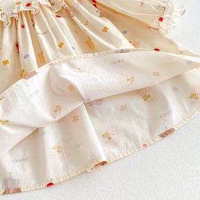 Rochie cu cordeluta Lelora Crem