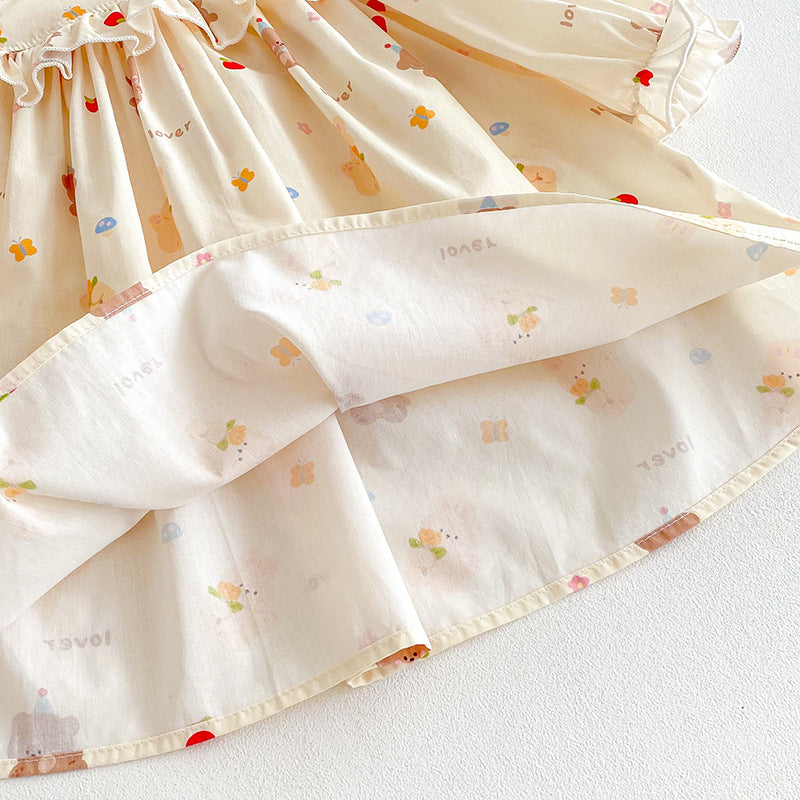 Rochie cu cordeluta Lelora Crem