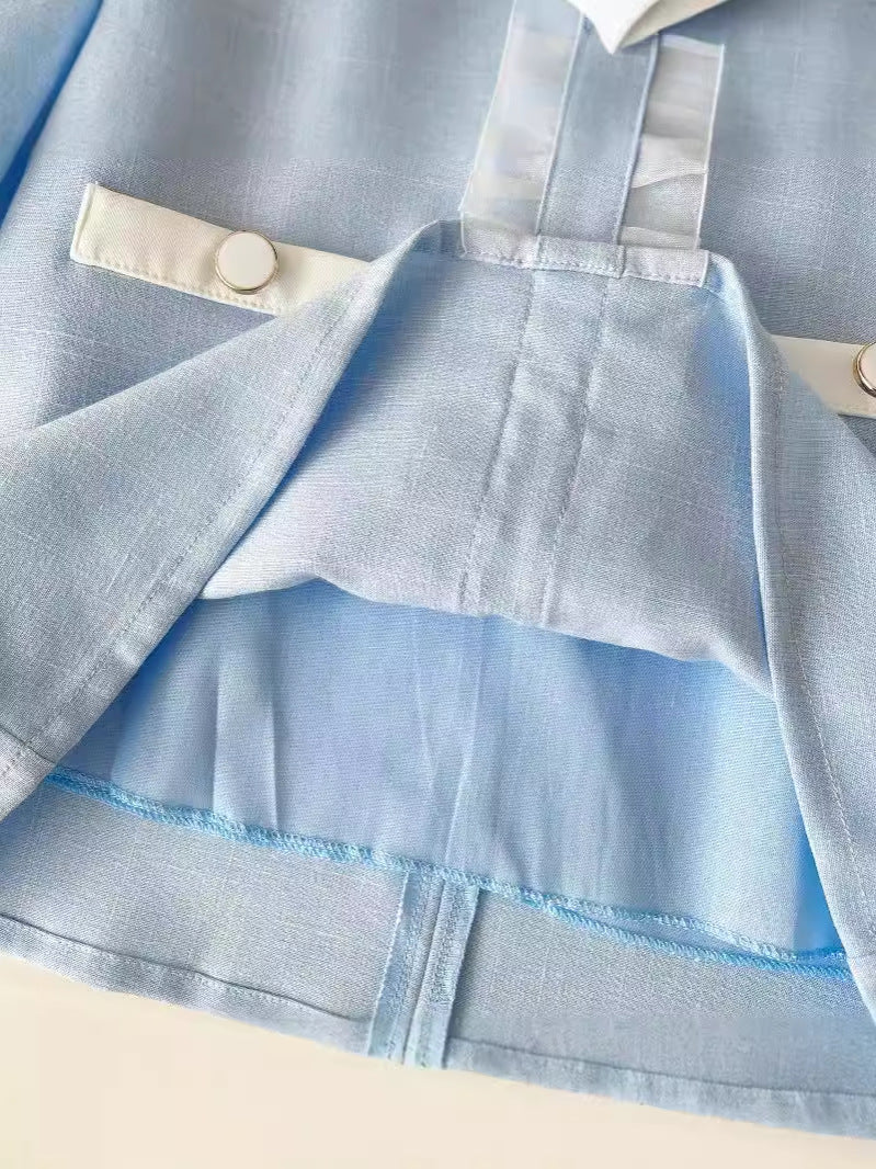 Rochie cu detalii Evira Albastru Deschis