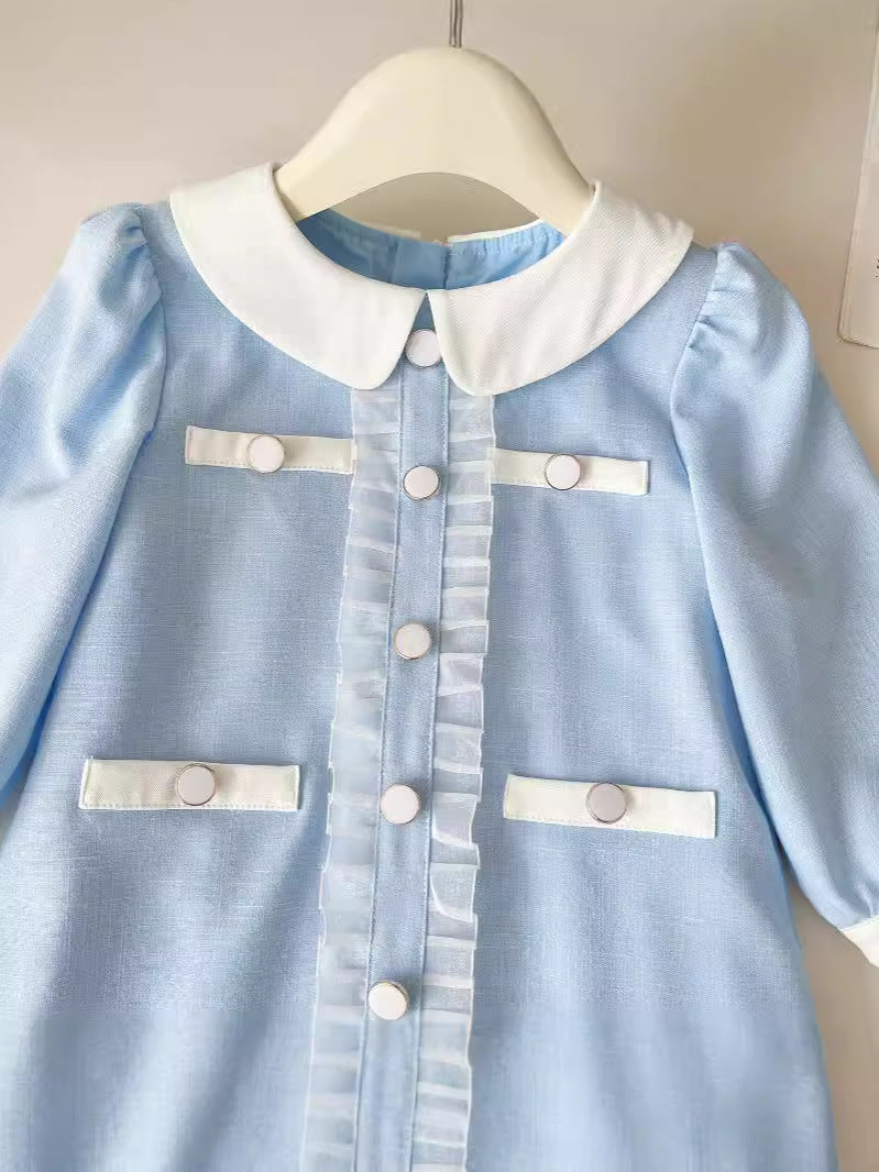 Rochie cu detalii Evira Albastru Deschis