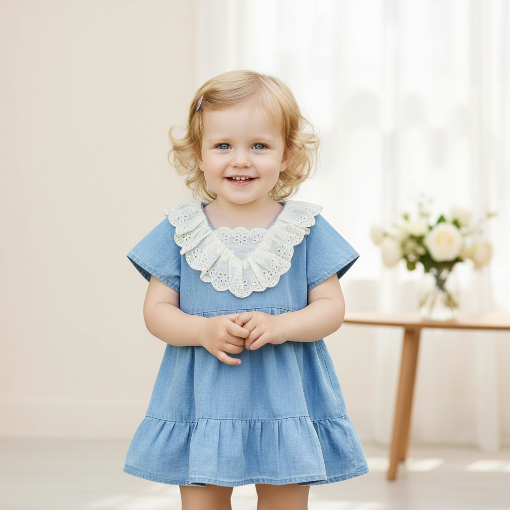 Rochie cu detalii Bebexa Albastru