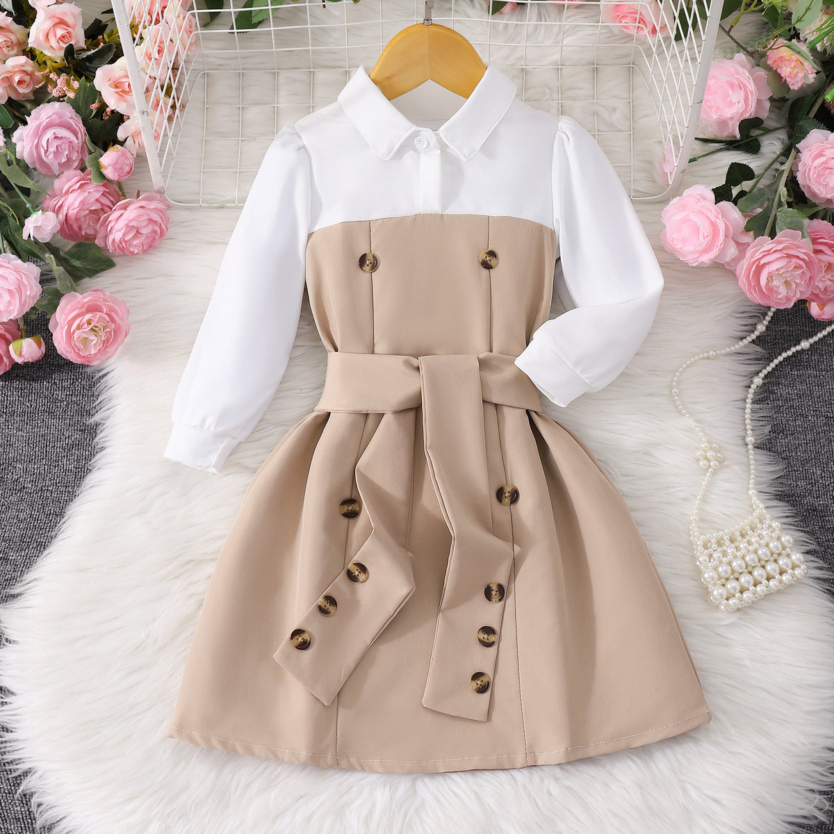 Rochie cu detalii Oldy Crem