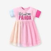 Rochie cu detalii Pink Panda Roz