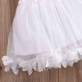 Rochie din tulle cu aplicatii Olivia Alb