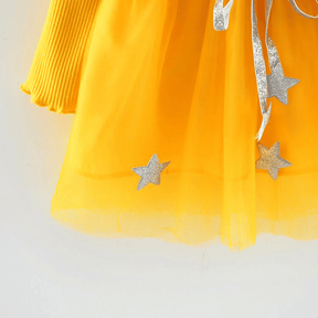 Rochie cu fusta din tulle Sparkle Galben