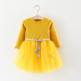 Rochie cu fusta din tulle Sparkle Galben