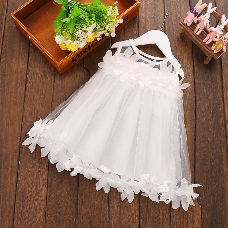 Rochie din tulle cu aplicatii Olivia Alb