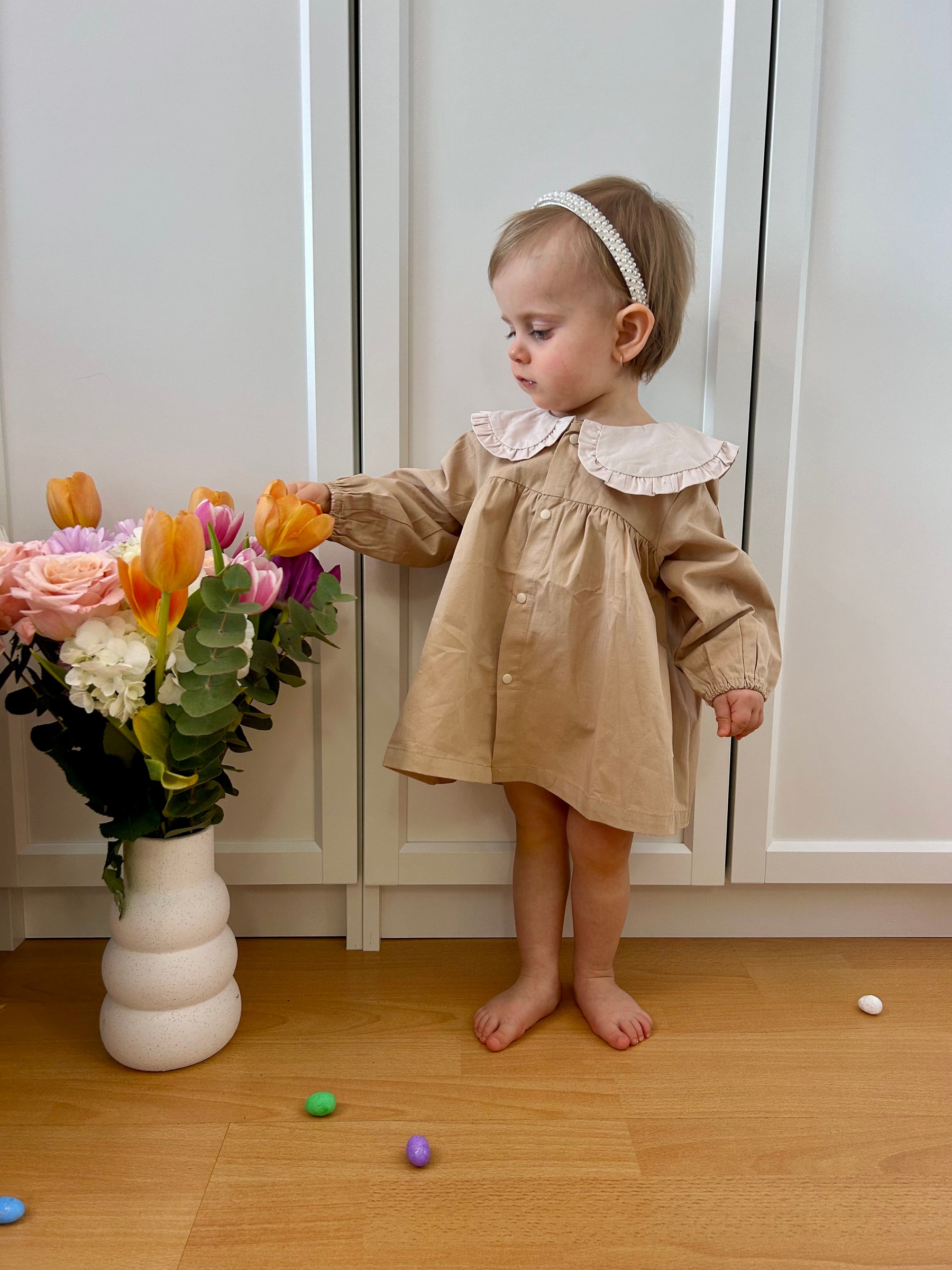 Rochie cu detalii Yusia Crem