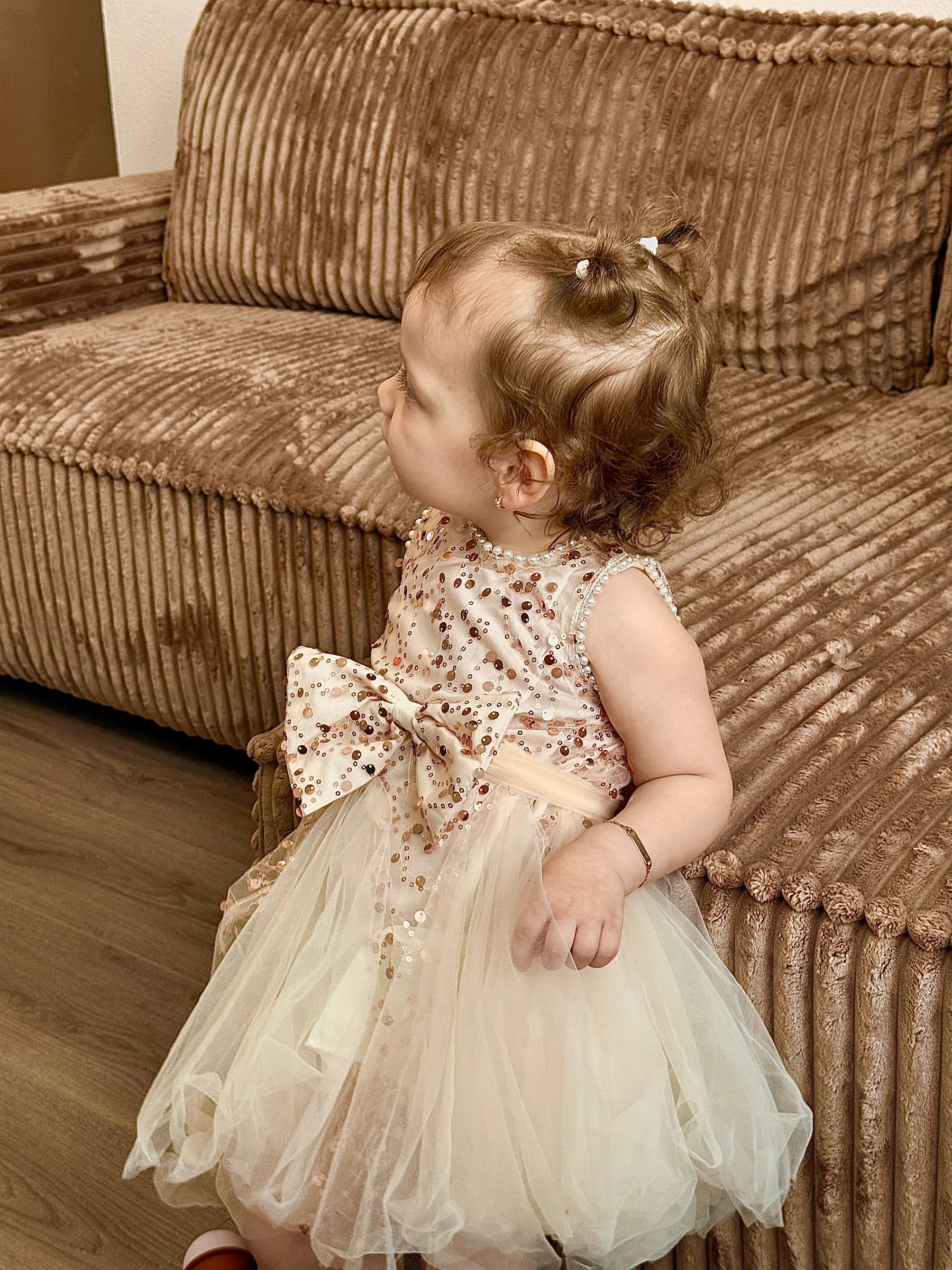 Rochie cu agrafa Perla Crem